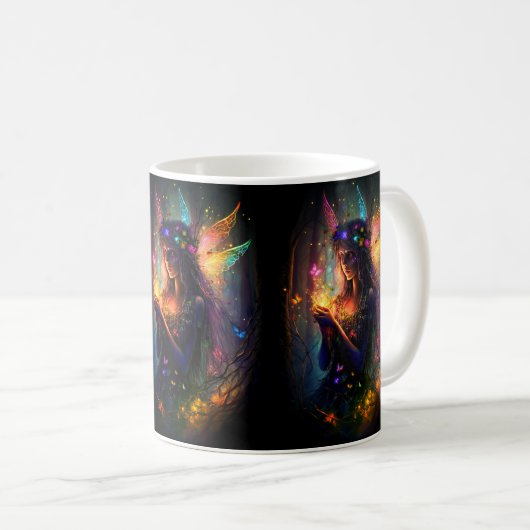 Magische Fee verzauberter Forest Fantasy Pixie Sta Kaffeetasse (VorderseiteRechts)