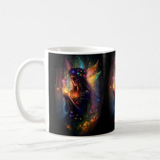 Magische Fee verzauberter Forest Fantasy Pixie Sta Kaffeetasse (Links)