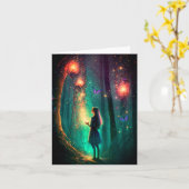 Magische Fee verzauberter Forest Fantasy Pixie Sta Karte (Gelbe Blume)