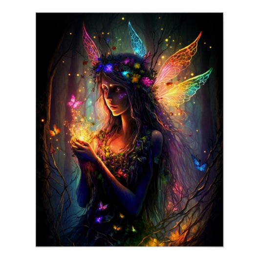 Magische Fee verzauberter Forest Fantasy Pixie Sta Poster (Vorderseite)