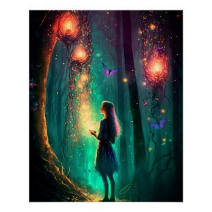 Magische Fee verzauberter Forest Fantasy Pixie Sta Poster