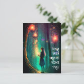 Magische Fee verzauberter Forest Fantasy Pixie Sta Postkarte (Stehend Vorderseite)