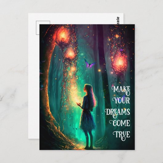 Magische Fee verzauberter Forest Fantasy Pixie Sta Postkarte (Vorne/Hinten)