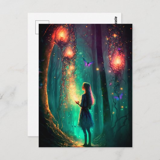 Magische Fee verzauberter Forest Fantasy Pixie Sta Postkarte (Vorne/Hinten)