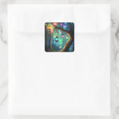 Magische Fee verzauberter Forest Fantasy Pixie Sta Quadratischer Aufkleber (Tasche)