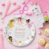 Magische Fee Verzauberter Garten Pink Babydusche Pappteller (Party)