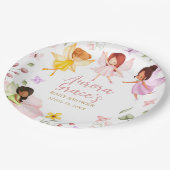Magische Fee Verzauberter Garten Pink Babydusche Pappteller (Schrägansicht)