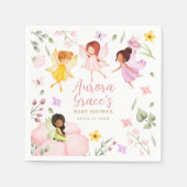 Magische Fee Verzauberter Garten Pink Babydusche Serviette (Vorderseite)