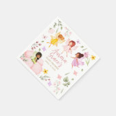 Magische Fee Verzauberter Garten Pink Babydusche Serviette (Ecke)