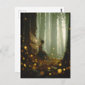 Magische Fee verzauberter Wald Herbst-Pixel Postkarte (Vorne/Hinten)