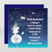 Magische feenhafte der Geburtstags-Party Einladung (Vorne/Hinten)