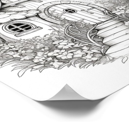 Magische Feenhäuser Erwachsenenfarben Poster (Ecke)