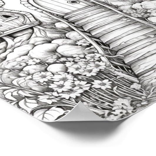 Magische Feenhäuser Erwachsenenfarben Poster (Ecke)