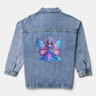 Magische Feenprinzessin mit leuchtendem Schmetterl Jeansjacke