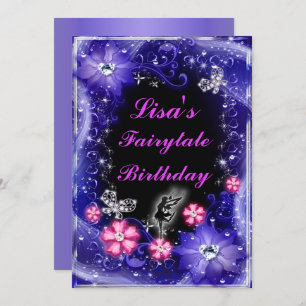 Magische Fellbutterfresser Lila Blumengeburt Einladung