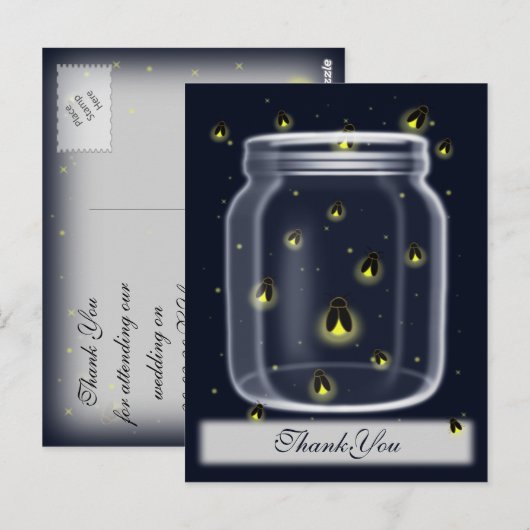 magische Firefly Mason Glas Dankeschön Karten (Vorne/Hinten)