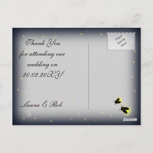 magische Firefly Mason Glas Dankeschön Karten (Rückseite)