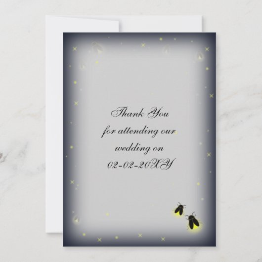 magische Firefly Mason Glas Dankeschön Karten (Rückseite)