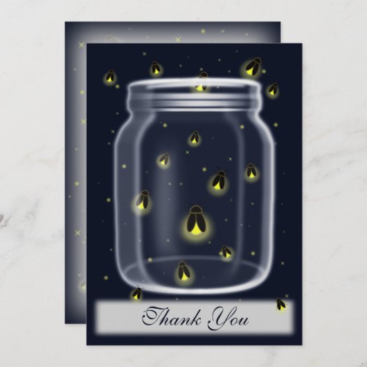 magische Firefly Mason Glas Dankeschön Karten (Vorne/Hinten)