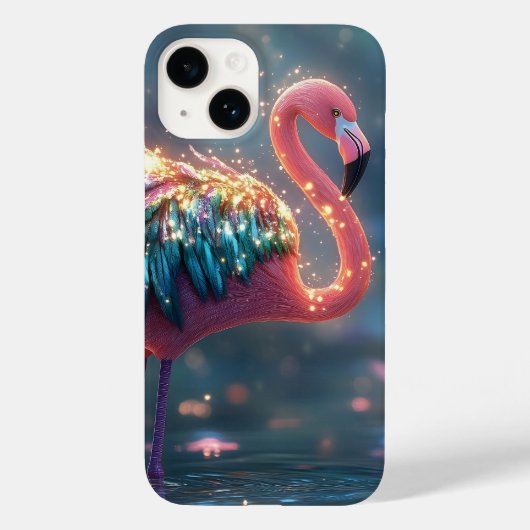 Magische Flamingo Fantasy Kunst mit farbenfrohen F Case-Mate iPhone Hülle (Rückseite)
