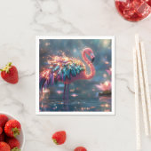 Magische Flamingo Fantasy Kunst mit farbenfrohen F Serviette (Beispiel)