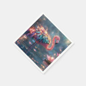 Magische Flamingo Fantasy Kunst mit farbenfrohen F Serviette (Ecke)