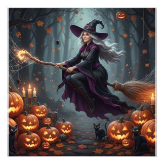 Magische Flughexe Fotodruck