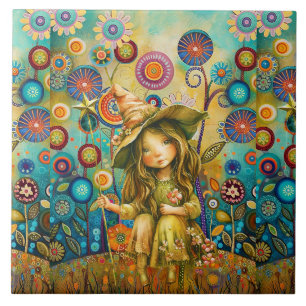 Magische Flüstern zwischen den Blume Keramik Tile Fliese