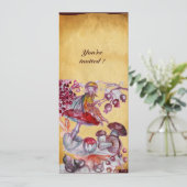 MAGISCHE FOLLETT VON MUSHROOMEN Perchment Einladung (Stehend Vorderseite)