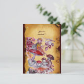 MAGISCHE FOLLETT VON MUSHROOMEN Perchment Einladung (Stehend Vorderseite)