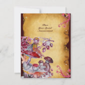 MAGISCHE FOLLETT VON MUSHROOMEN Perchment Einladung (Rückseite)