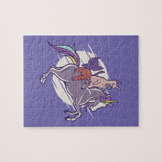 Magische Freunde | Einhorn, Alpaca, Kitten, Sloth Puzzle (Horizontal)