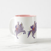 Magische Freunde | Einhorn, Alpaca, Kitten, Sloth Zweifarbige Tasse (Vorderseite Links)