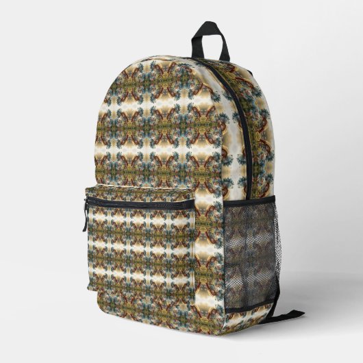 „Magische Freunde im Blütenland“ Bedruckter Rucksack (Rückseitige Ecke Rechts)