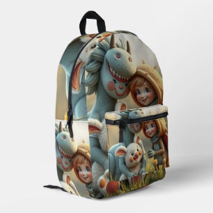 „Magische Freunde im Blütenland“ Bedruckter Rucksack