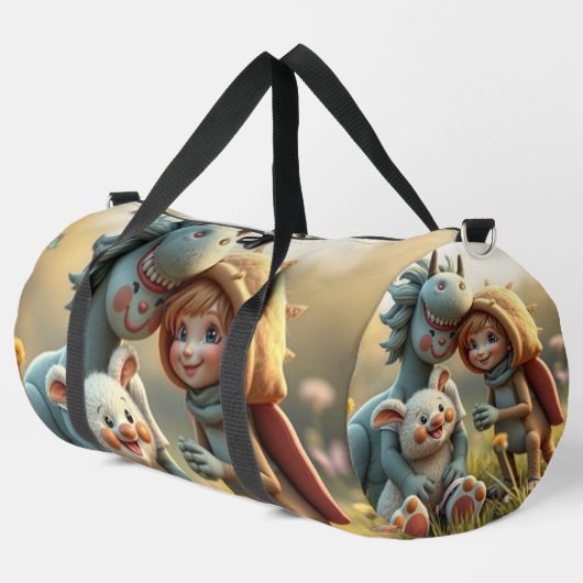 „Magische Freunde im Blütenland“ Duffle Bag (Linke Ecke)