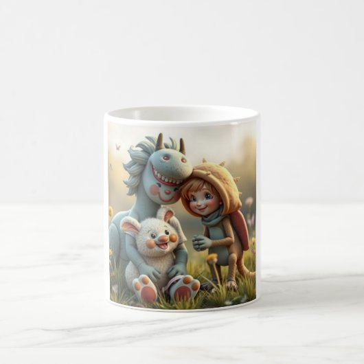 „Magische Freunde im Blütenland“ Kaffeetasse (Mittel)