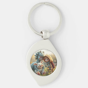 „Magische Freunde im Blütenland“ Schlüsselanhänger