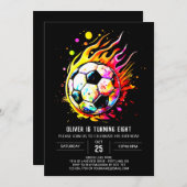 Magische Fußballkids bearbeitbar Geburtstag Einladung (Vorne/Hinten)