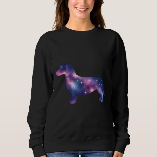 Magische Galaxie Dackel Sweatshirt (Vorderseite)
