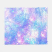 Magische Galaxie: Pink Blue Star Print Fleecedecke (Vorderseite (Horizontal))