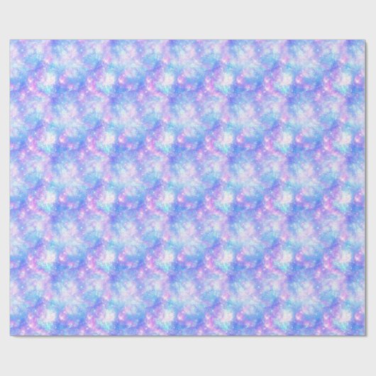 Magische Galaxie: Pink Blue Star Print Geschenkpapier (Flach)