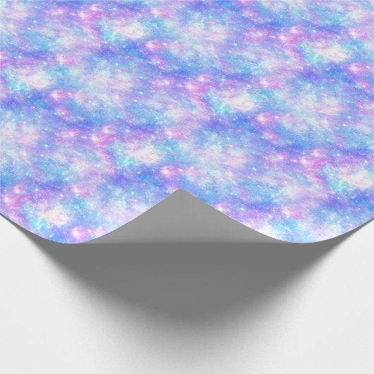 Magische Galaxie: Pink Blue Star Print Geschenkpapier (Ecke)