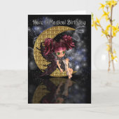 Magische Geburt niedliche Mond-Fee von Mondlak Karte (Gelbe Blume)