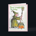Magische Geburtskarte Karte<br><div class="desc">Hexen- und Kessel-Illustration</div>