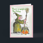 Magische Geburtskarte Karte<br><div class="desc">Hexen- und Kessel-Illustration</div>
