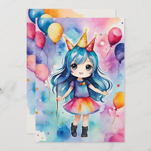 Magische Geburtstagsfeier Einladung (Vorne/Hinten)