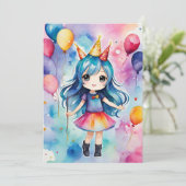 Magische Geburtstagsfeier Einladung (Stehend Vorderseite)