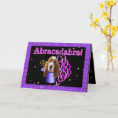 "Magische" Geburtstagskarte mit Basset-Hund Karte (Gelbe Blume)