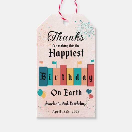 Magische Geburtstagsparty Geschenkanhänger (Vorderseite)